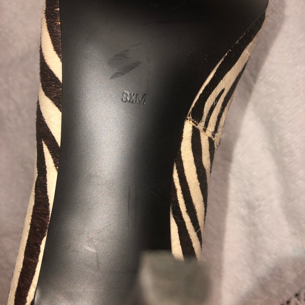 Guess zebra print pumps black white pony hair 8.5 - Picture 6 of 8